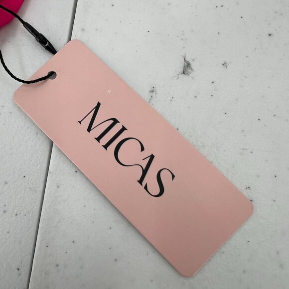 MICAS S Psychedelic Swirl Mini Dress Bodycon Strapless Multi-Color Y2K Party - Picture 8 of 9